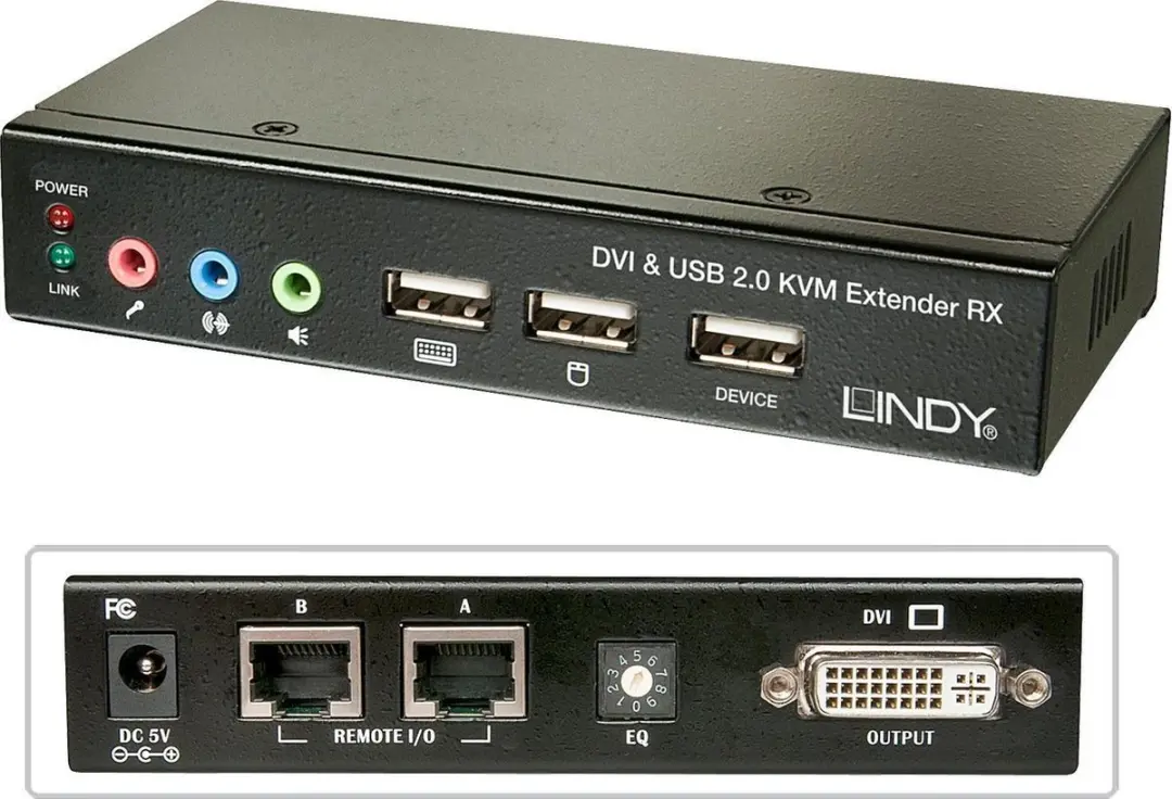 Lindy 39377 KVM-extender DVI - 1920x1200 - 2x USB 2.0 - afbeelding 6 van 6