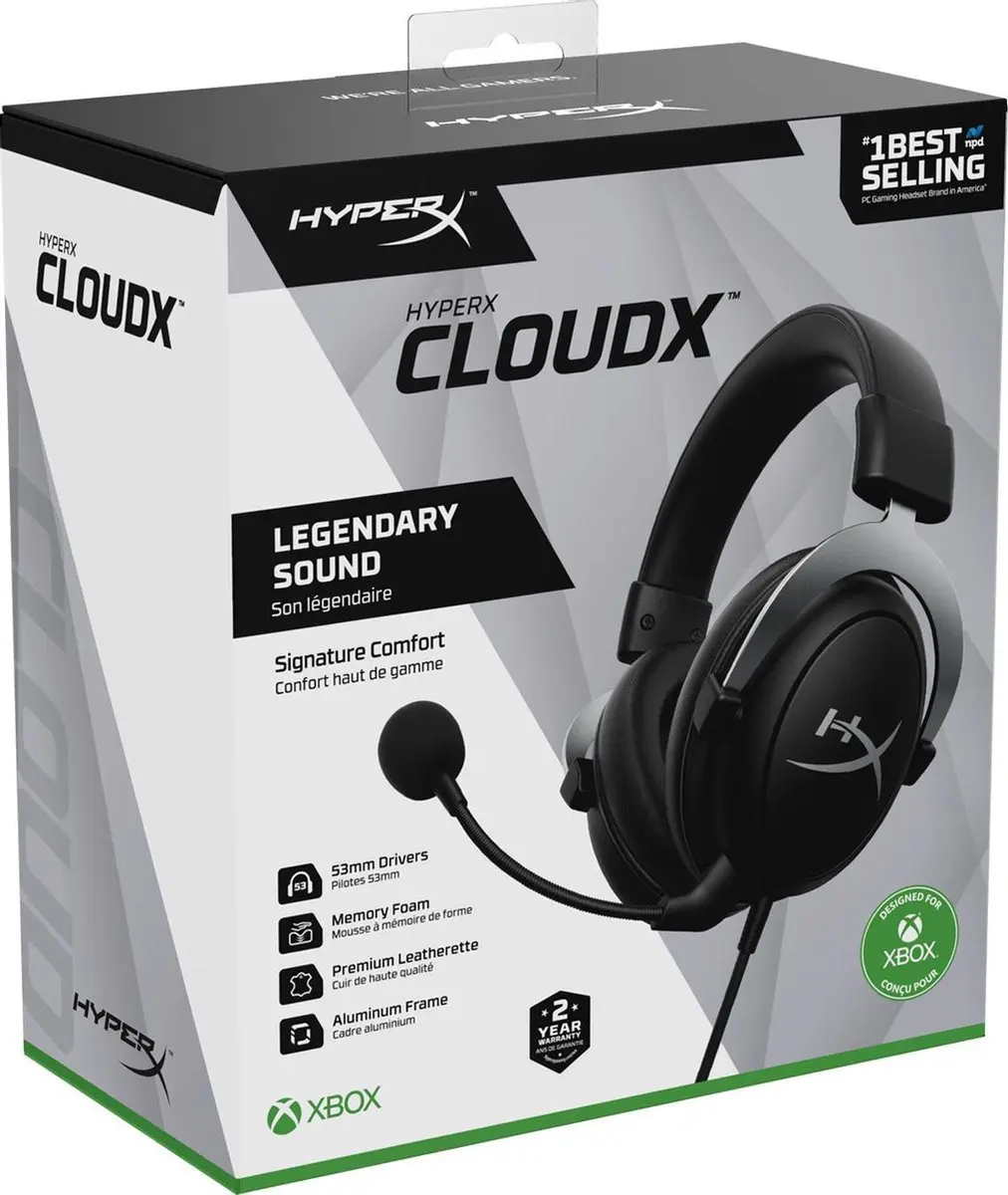 HyperX CloudX Gaming Headset - Xbox Series/Xbox One - Zwart Grijs - afbeelding 6 van 6