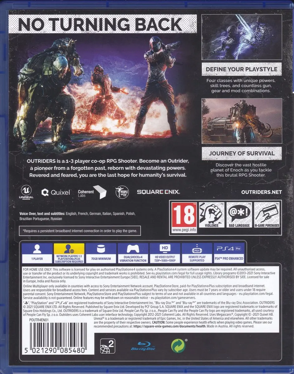 Square Enix Outriders Day One Edition - PS4