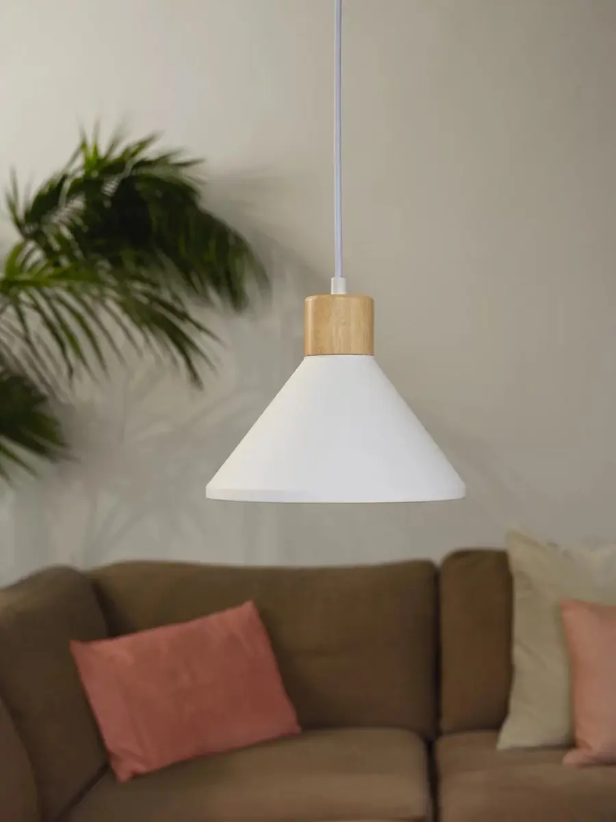 LEDVANCE Decor Plaster Wood Pendant E27 - 22cm - Wit