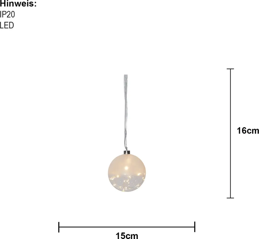 Star Trading Glass Bauble Glow Lichtdecoratie - 30 LED - 15cm