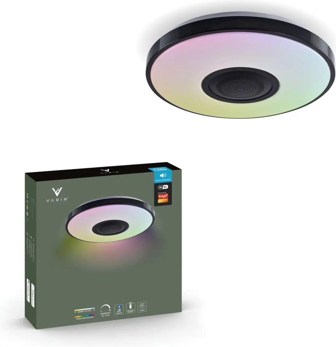 Varin LED Plafondlamp Tuya Wifi Bluetooth Speaker Ø40cm - RGBW