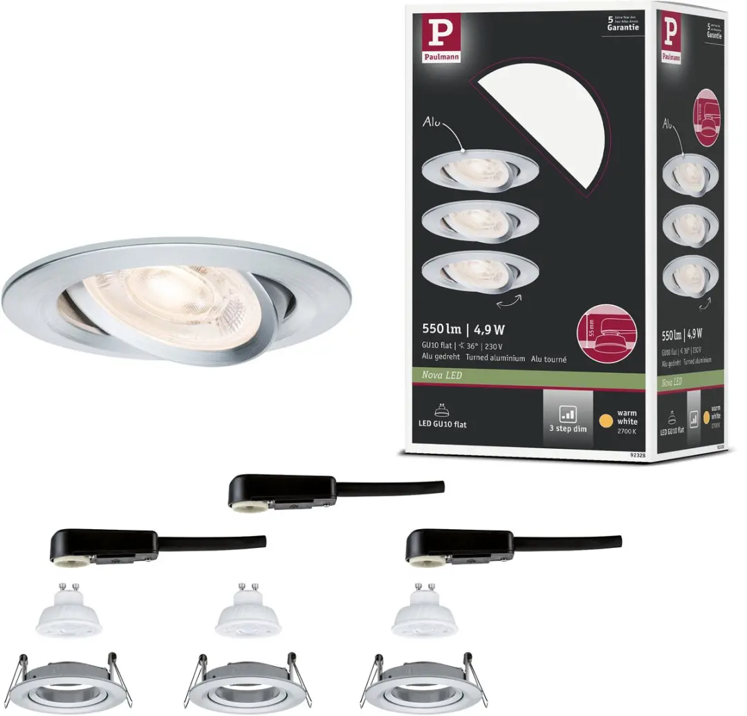 Paulmann LED-inbouwlamp Nova GU10 3x4,9W 1650lm