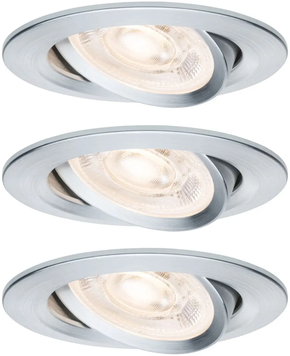 Paulmann LED-inbouwlamp Nova GU10 3x4,9W 1650lm - 2700K - Alu gedraaid