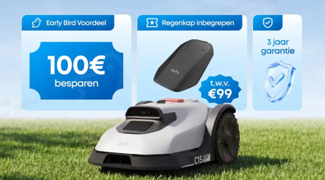 Eufy C15 Robotgrasmaaier - 20cm - 500m² - Draadloos - afbeelding 6 van 6