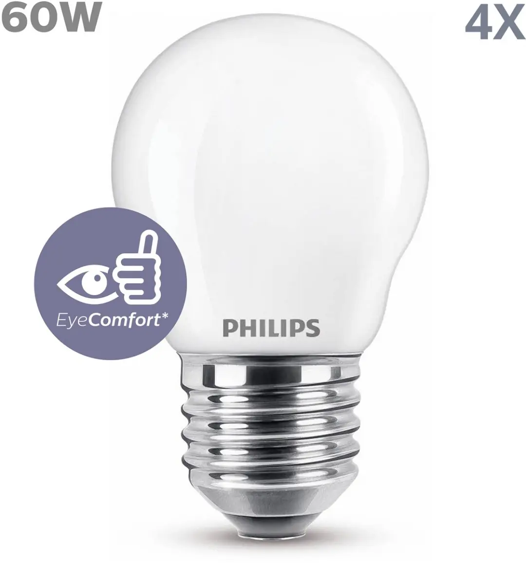 Philips LED E27 Kogellamp Mat 6.5W Warmwit