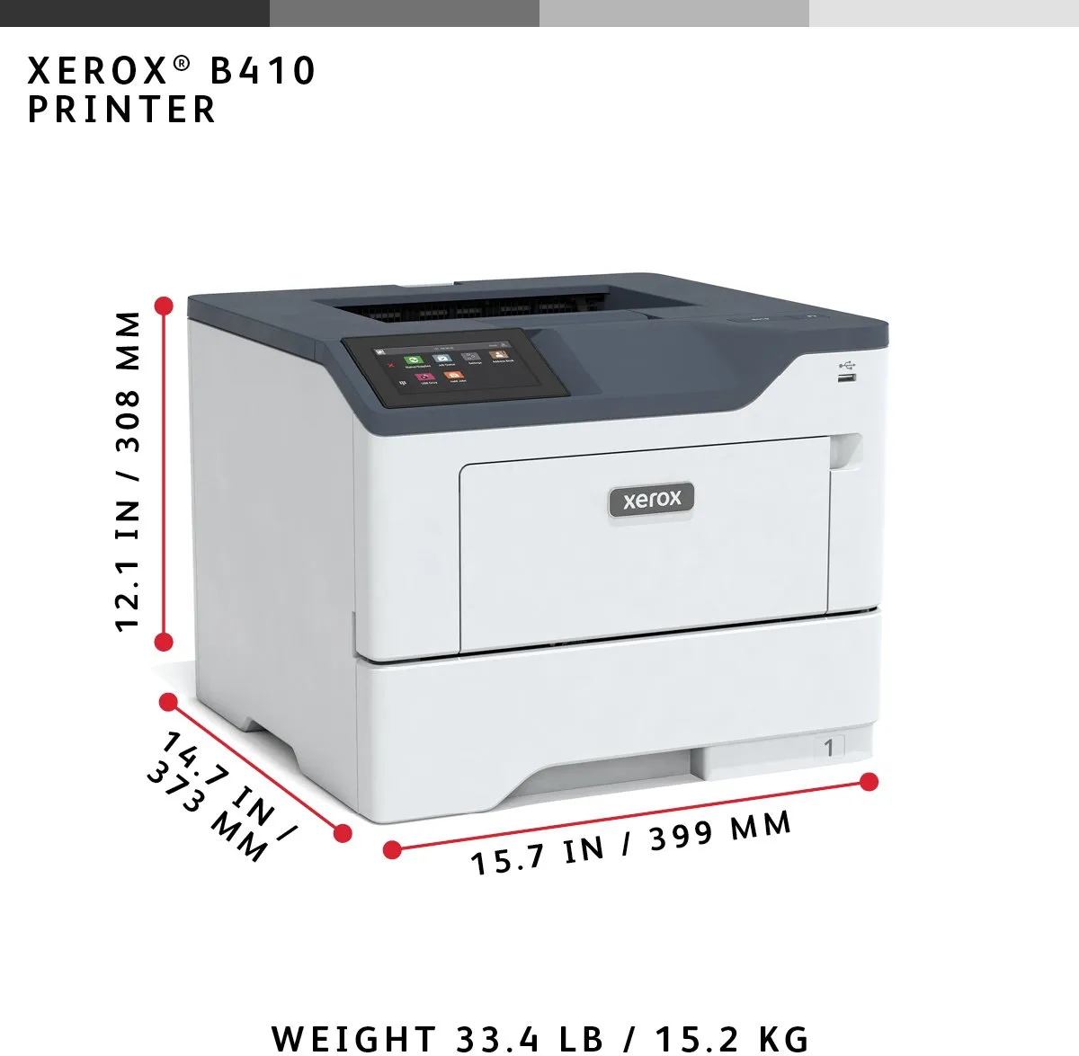 Xerox B410V_DN Laserprinter - 25 ppm - 650 Vel