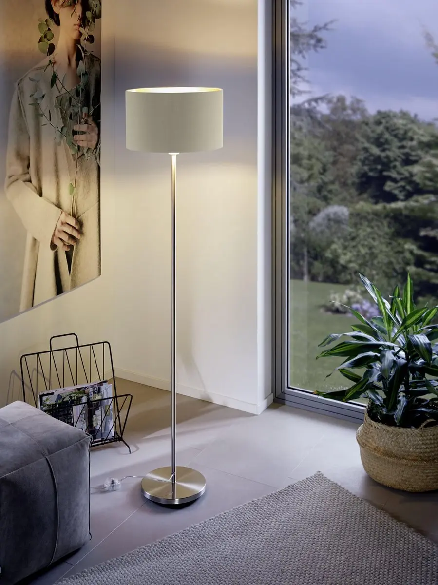 Eglo Maserlo Vloerlamp 151cm - Grijs/Taupe/Goud
