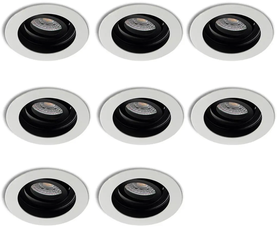 Lybardo Moreda Inbouwspot LED 8-pack - Kantelbaar - Ø9.9cm - Multi