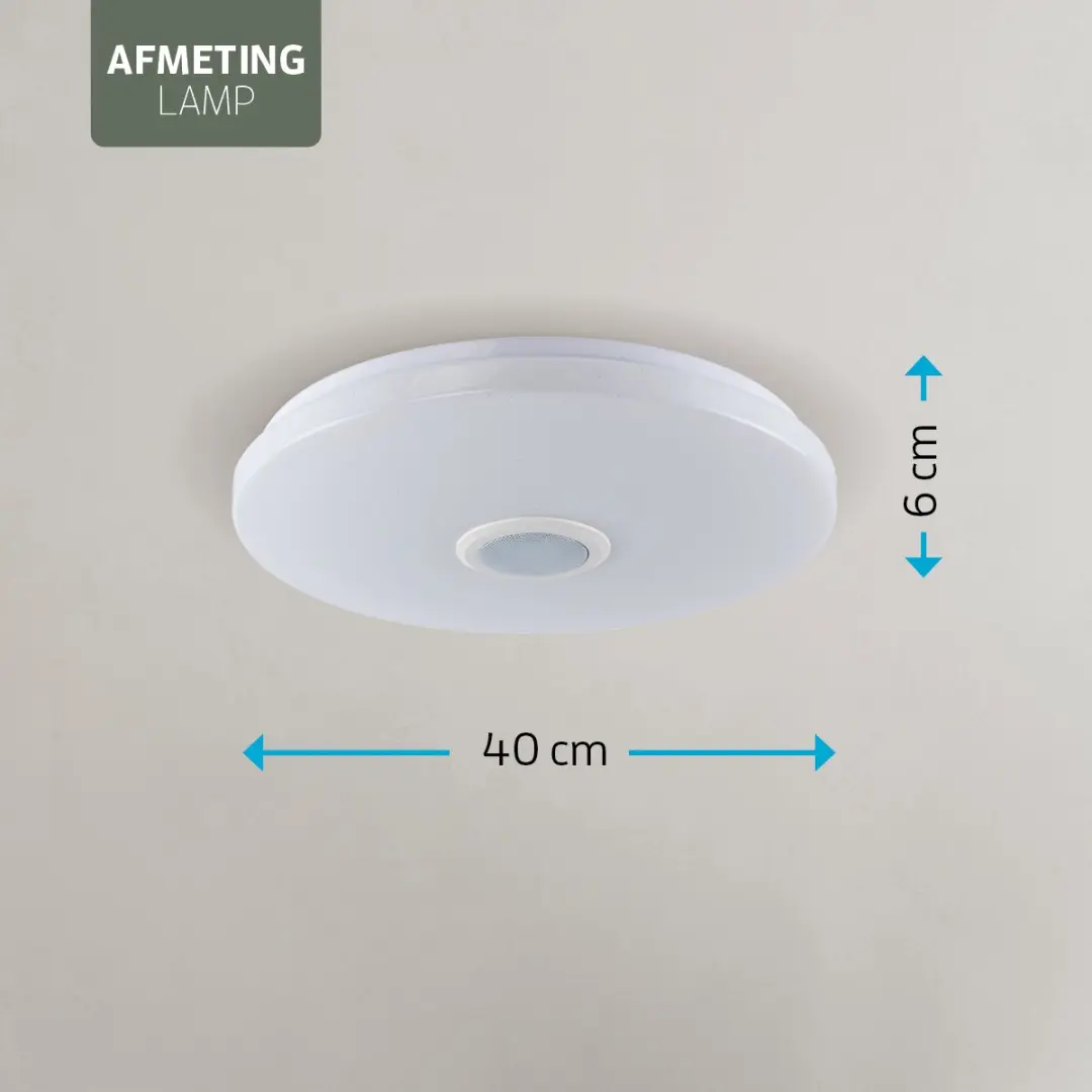 Varin BTM LED Plafondlamp 40cm - Bluetooth Speaker - RGBW - afbeelding 5 van 6