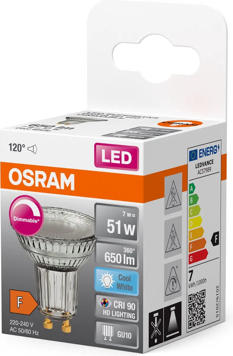 Osram LED Reflector GU10 7.9W Koelwit - 4000K - afbeelding 3 van 6