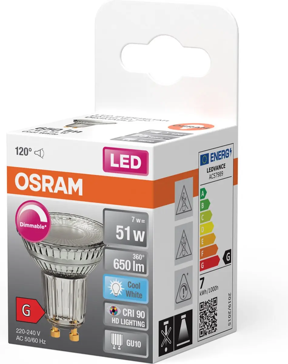 Osram LED Reflector GU10 7.9W Koelwit - 4000K - afbeelding 5 van 6