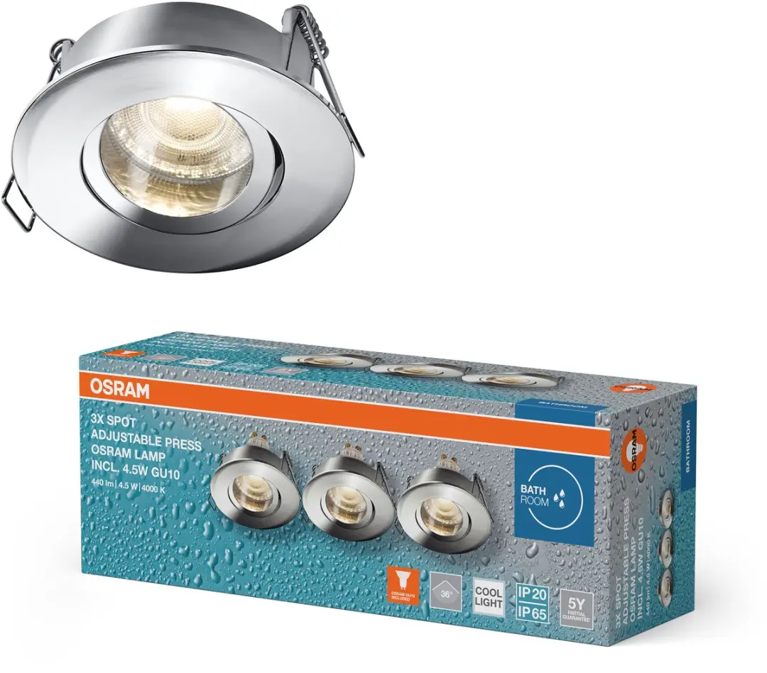 Osram Spot Set LED Inbouwspot IP65 Press 4.5W 4000K