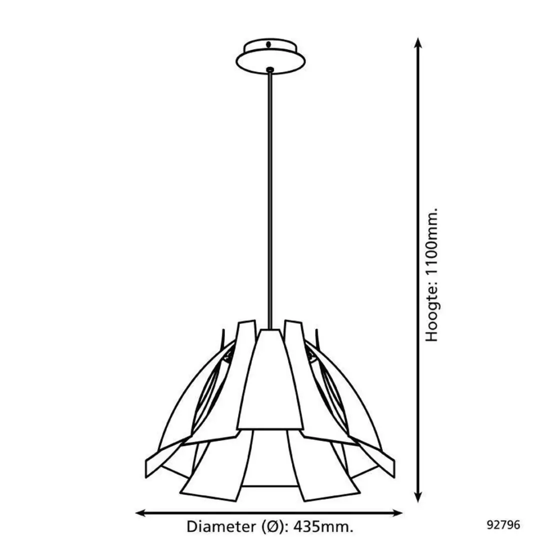 Eglo Tressi Hanglamp 1 Licht Ø435mm - Wit - afbeelding 5 van 6