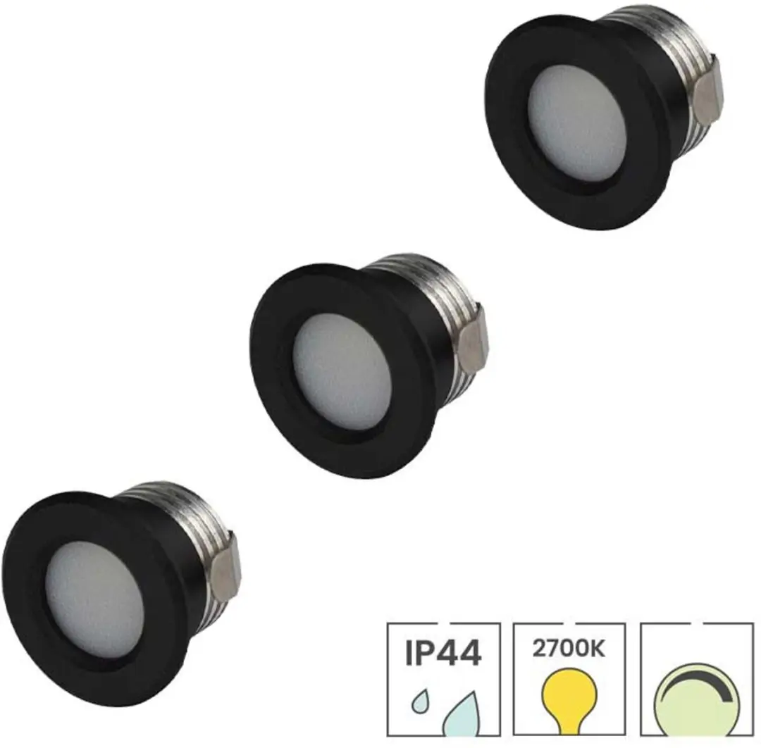 Lybardo Inbouwspots 3-pack Kantelbaar - 2.4W Warmwit - Ø8.2cm Zilver
