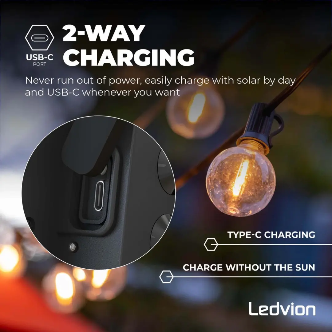 LEDVION Solar LED Paneel 3W 30x30cm - IP44 - afbeelding 6 van 6