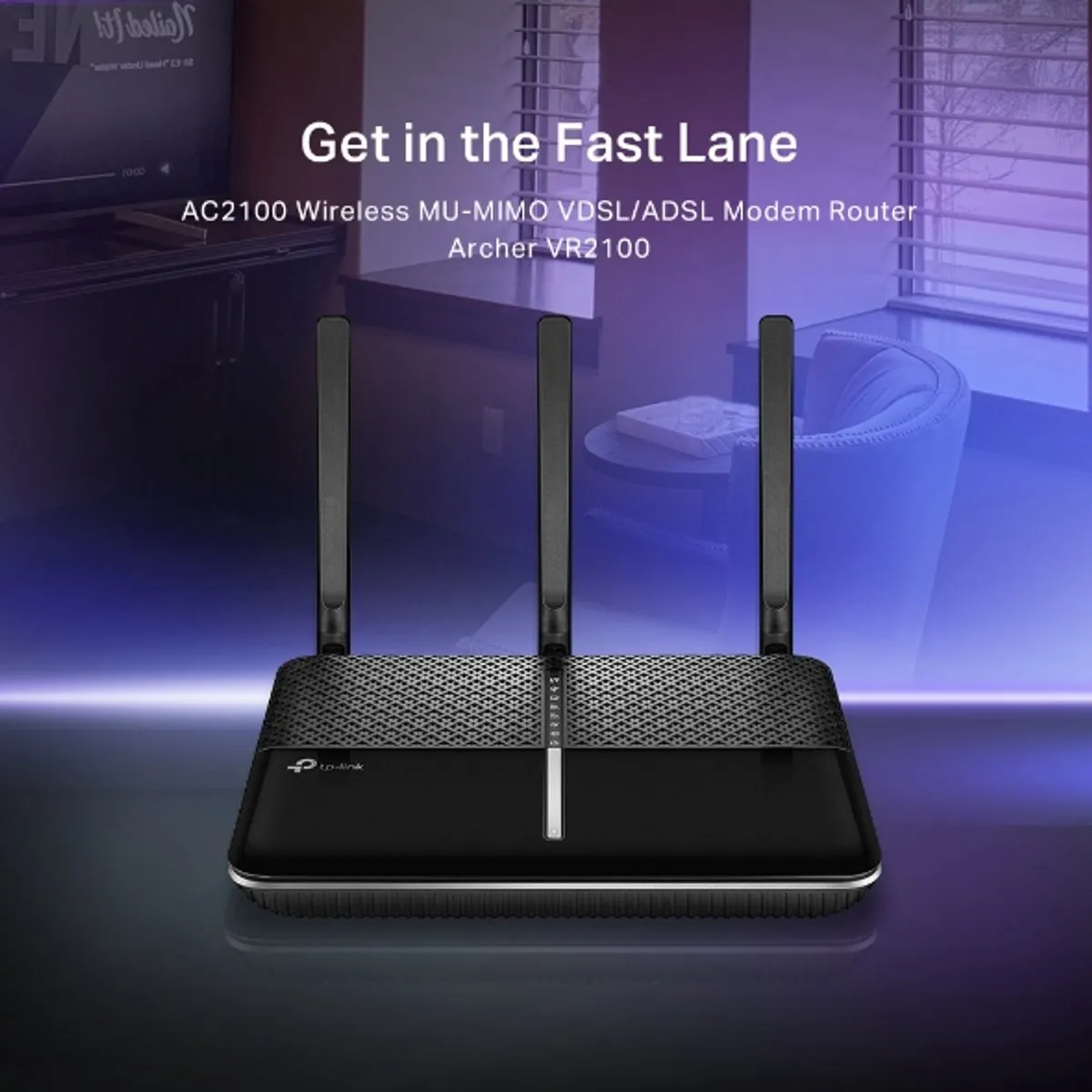 TP-Link Archer VR2100v Router - Dual-Band 4G - 4x Gigabit LAN - USB 3.0 - Zwart