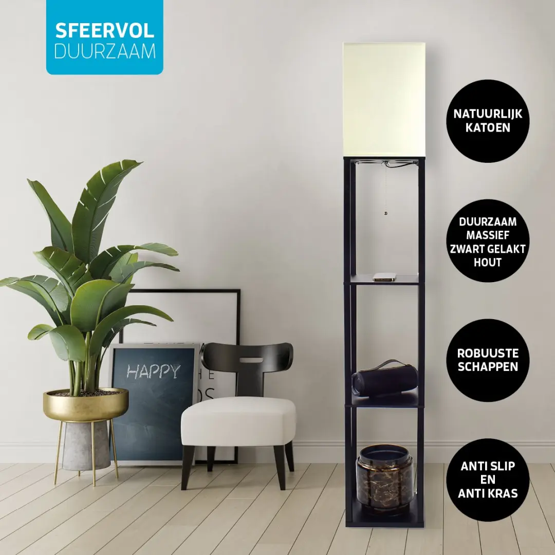Varin Vloerlamp 10 Lichtpunten - Zwart - Smart LED 1800K