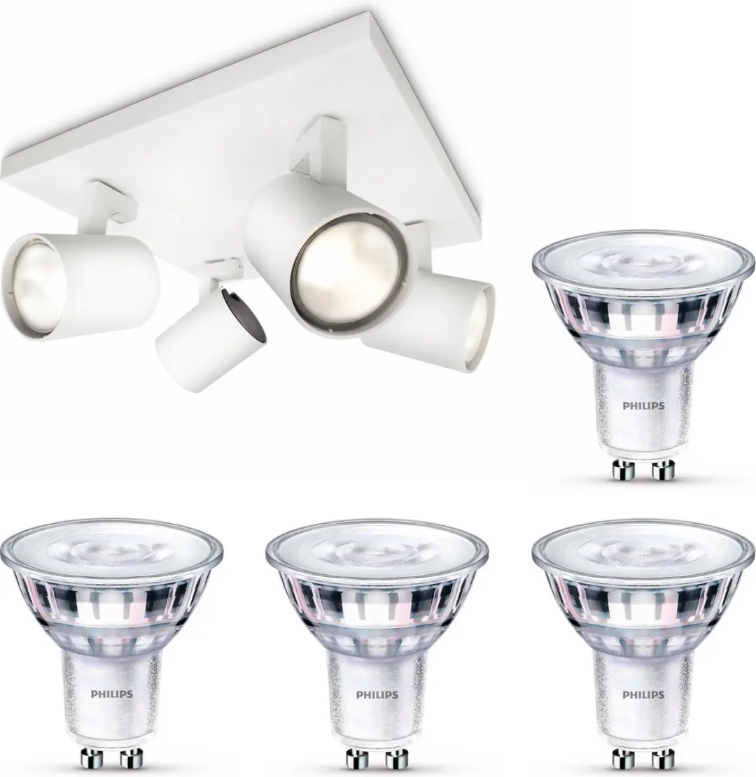 Philips Runner Opbouwspot 4x GU10 Warmwit 2700K