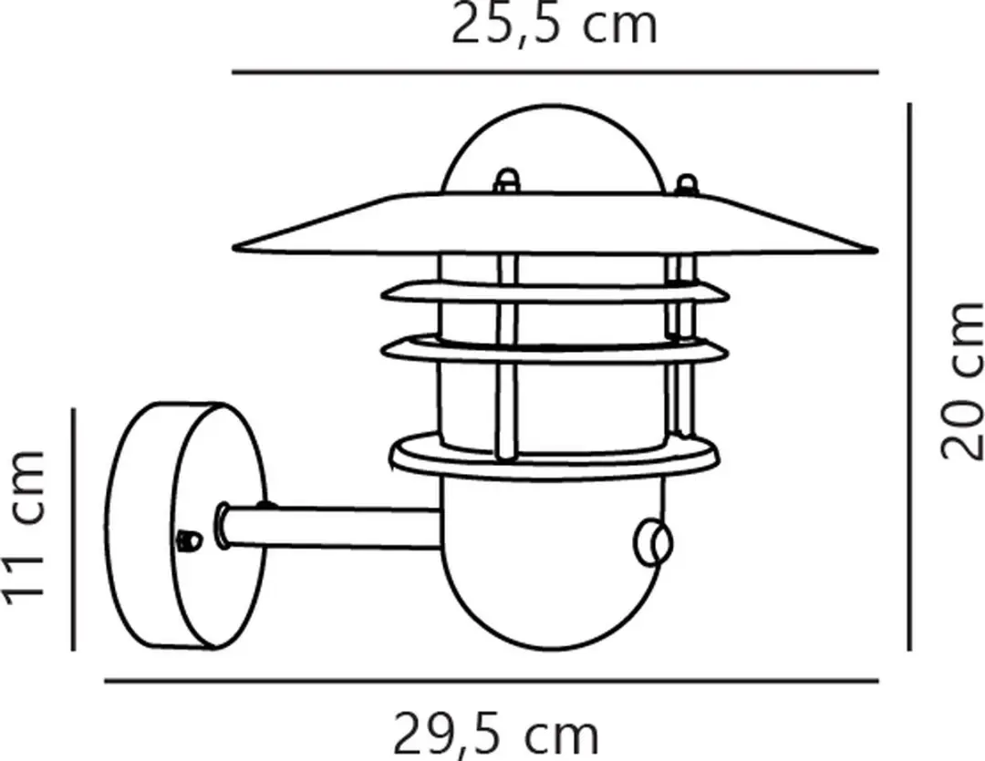 Nordlux Agger Wandlamp Sensor E27 - 25,5cm Gegalvaniseerd