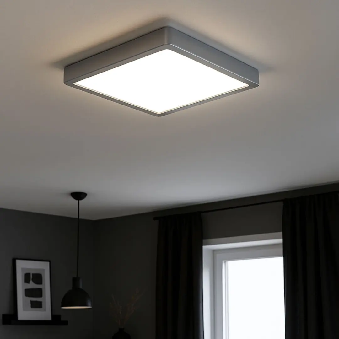 Eglo LED Plafondlamp Hoekig 20,5W 2400lm Warm Wit - Zilver - afbeelding 2 van 6