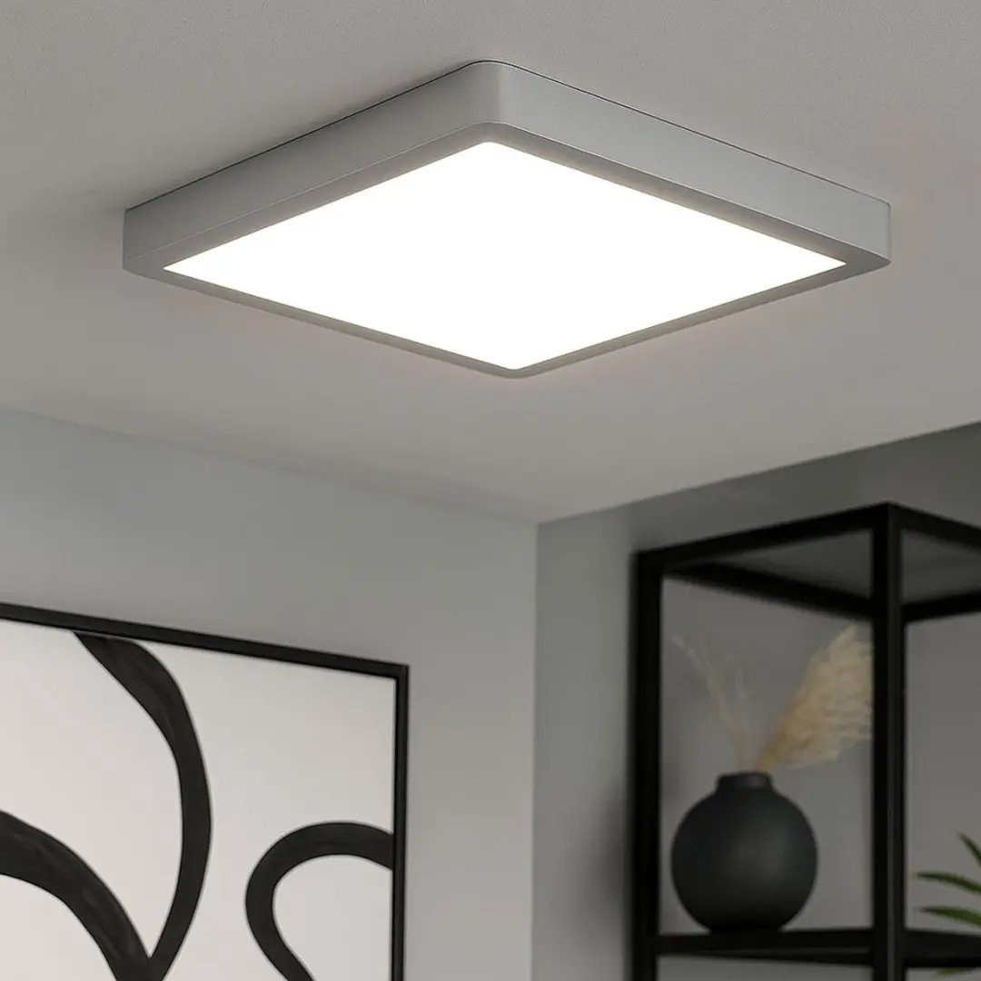 Eglo LED Plafondlamp Hoekig 20,5W 2400lm Warm Wit - Zilver - afbeelding 3 van 6