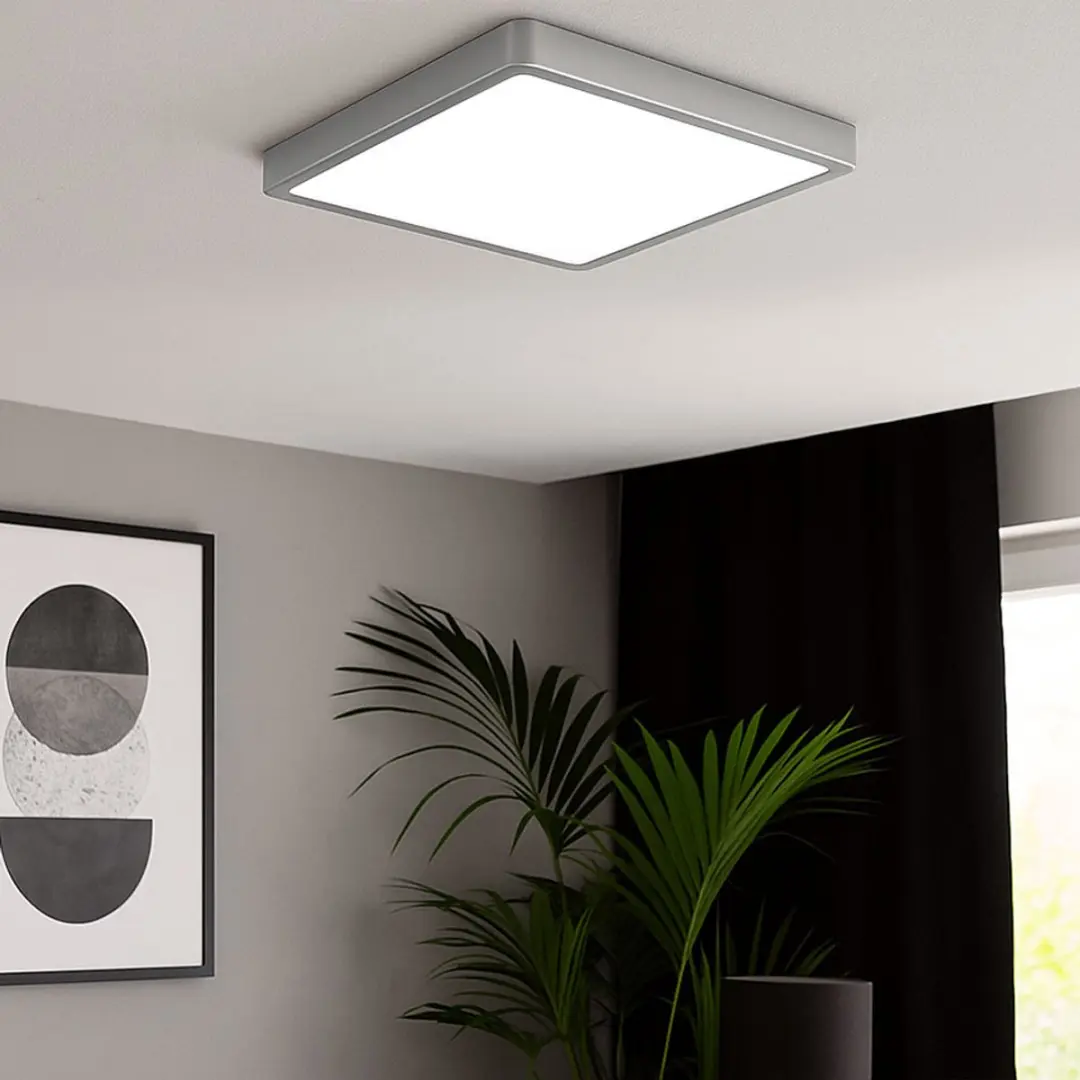 Eglo LED Plafondlamp Hoekig 20,5W 2400lm Warm Wit - Zilver - afbeelding 6 van 6