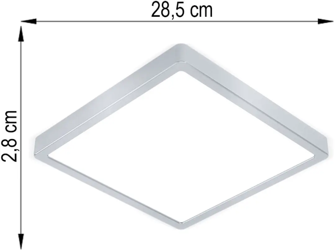 Eglo LED Plafondlamp Hoekig 20,5W 2400lm Warm Wit - Zilver - afbeelding 4 van 6