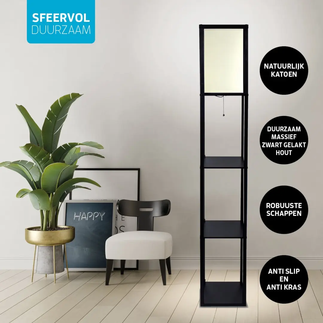 Varin Vloerlamp Zwart - 10 Lichtpunten RGBW - Smart Tuya