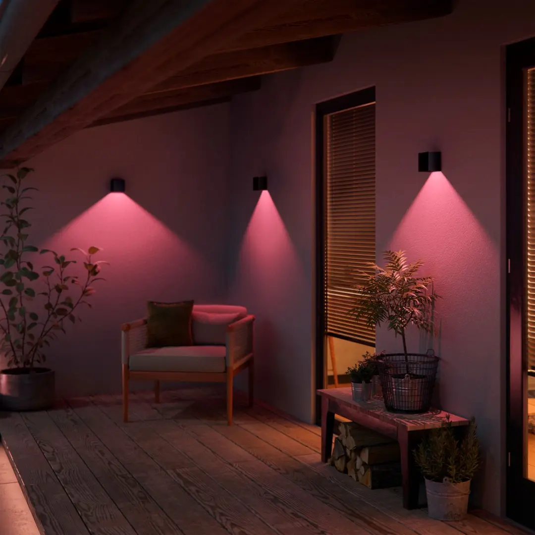 Philips Hue Resonate Wandlamp Down - 2 Stuks - Zwart