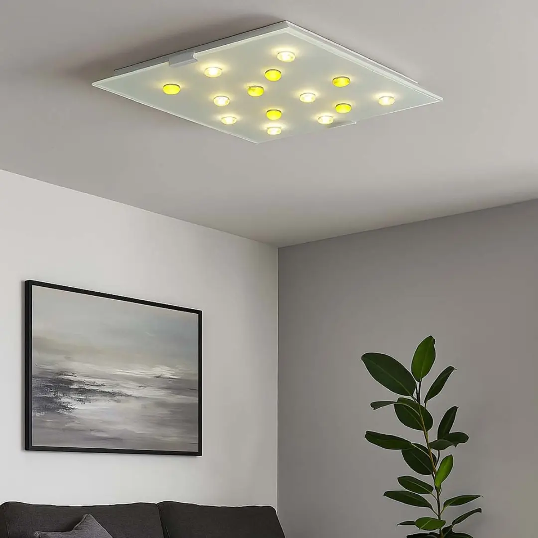 Eglo 87311O Plafondlamp - Glas Geel/Wit - Halverlichting - afbeelding 6 van 6