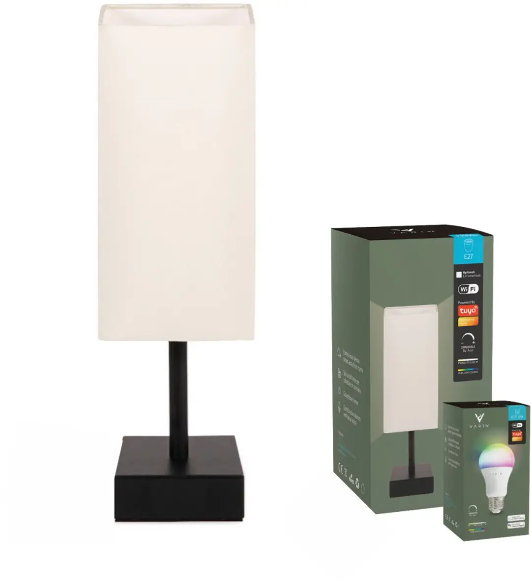 Varin Industrieel Tafellamp Wit - E27 Smart LED RGB - Tuya WiFi