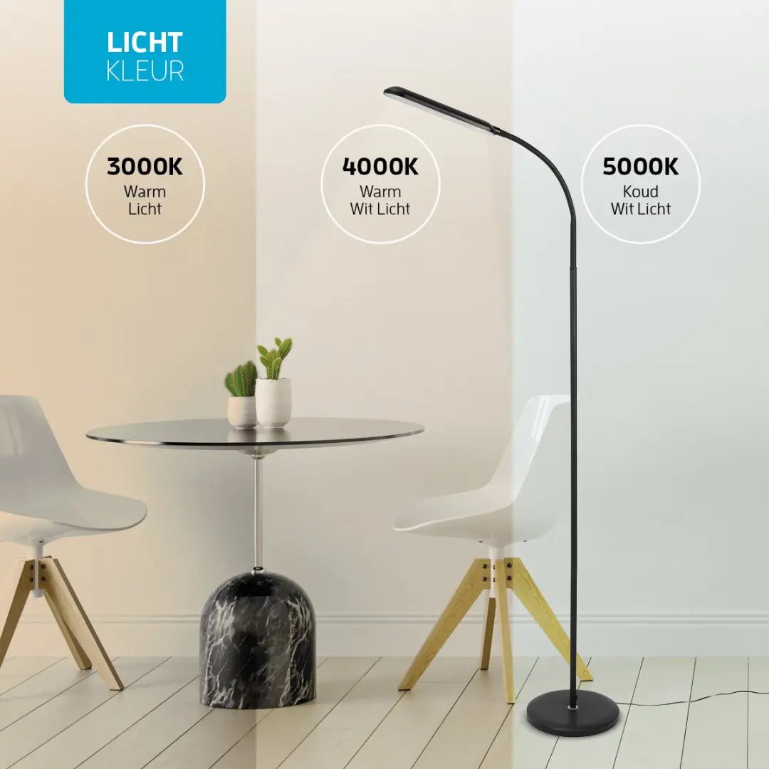 Varin Design LED Vloerlamp Ultra-plat - 10W 800 Lumen - Zwart