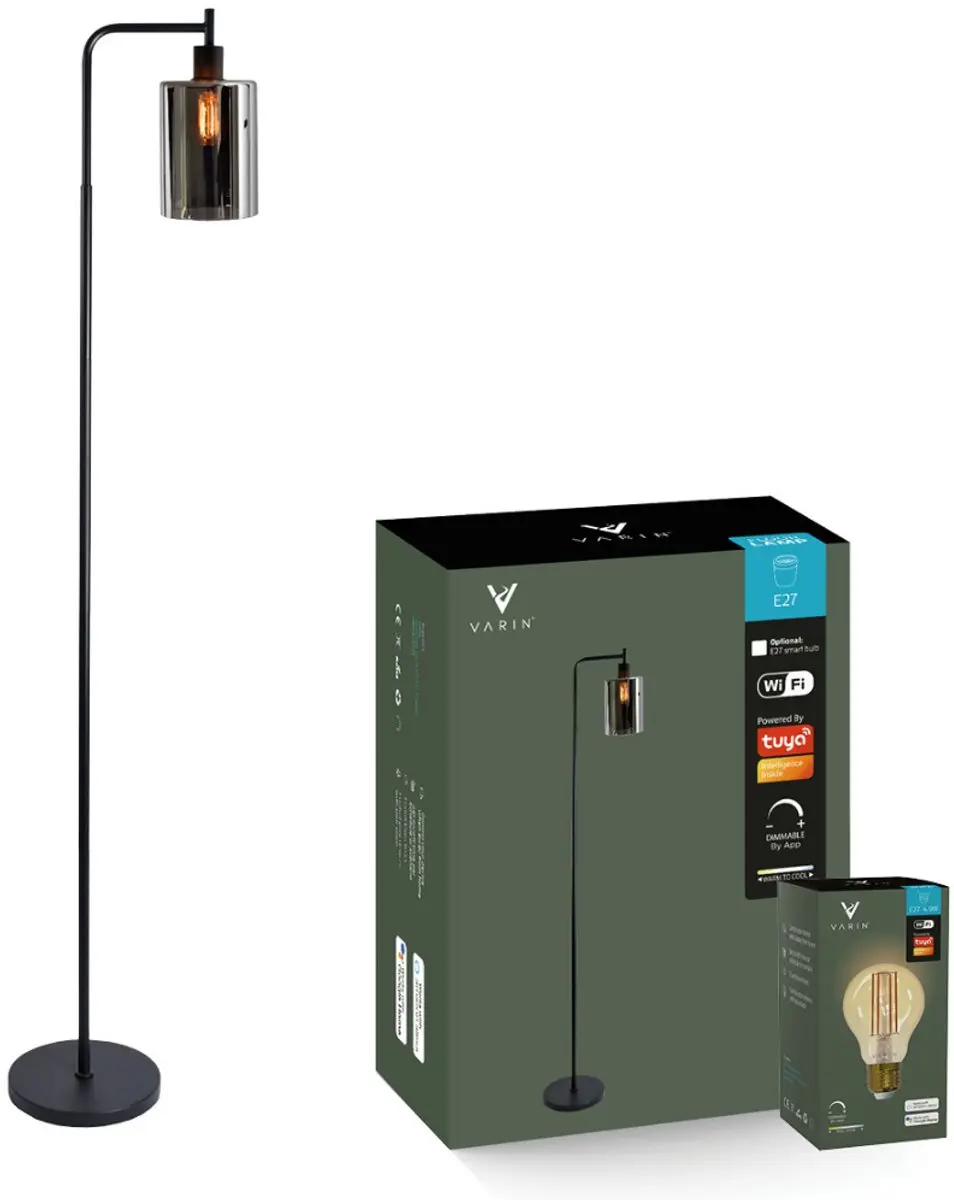 Varin Design Vloerlamp Smoke Glas