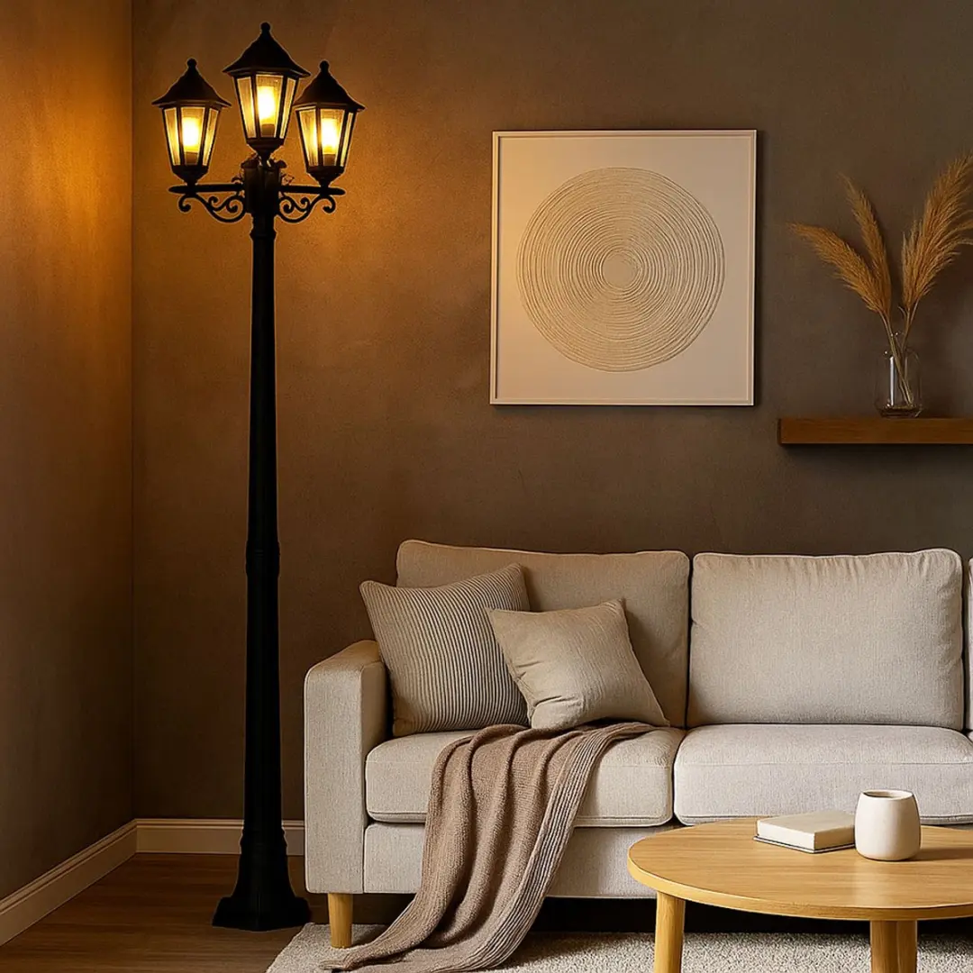Eglo Candelabra 3 Vlammen Buitenlamp - 3x E27 - Zwart