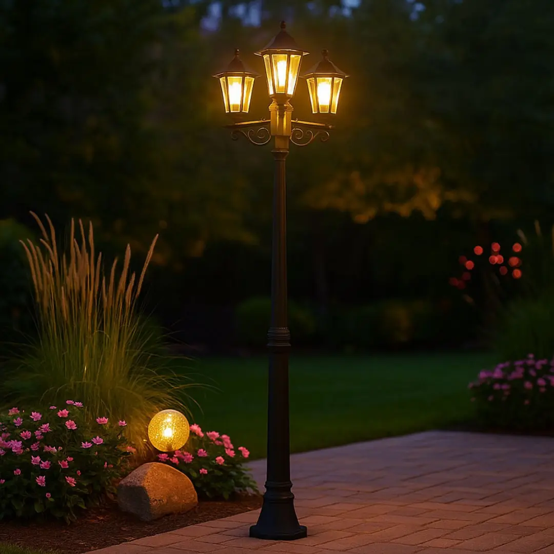 Eglo Candelabra 3 Vlammen Buitenlamp - 3x E27 - Zwart