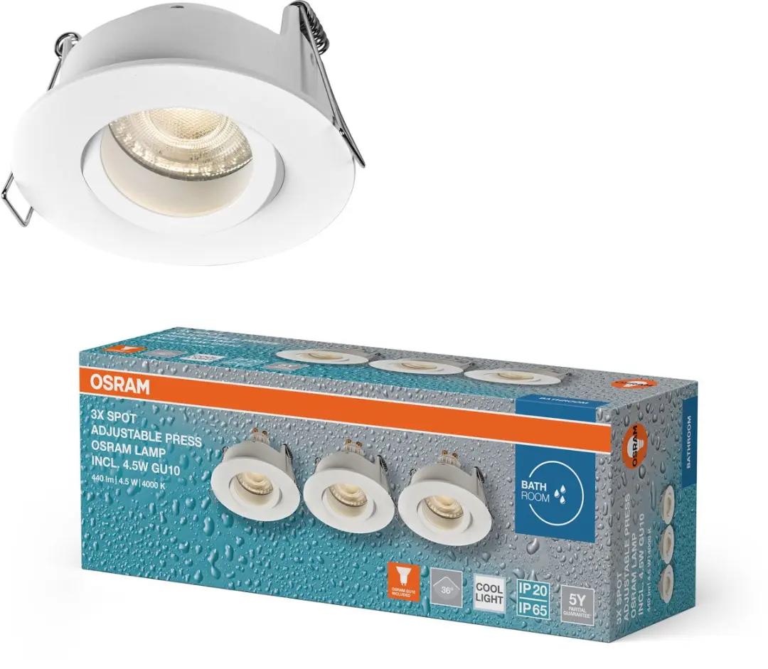Osram Spot Set LED Inbouwspot IP65 Press 4,5W 840