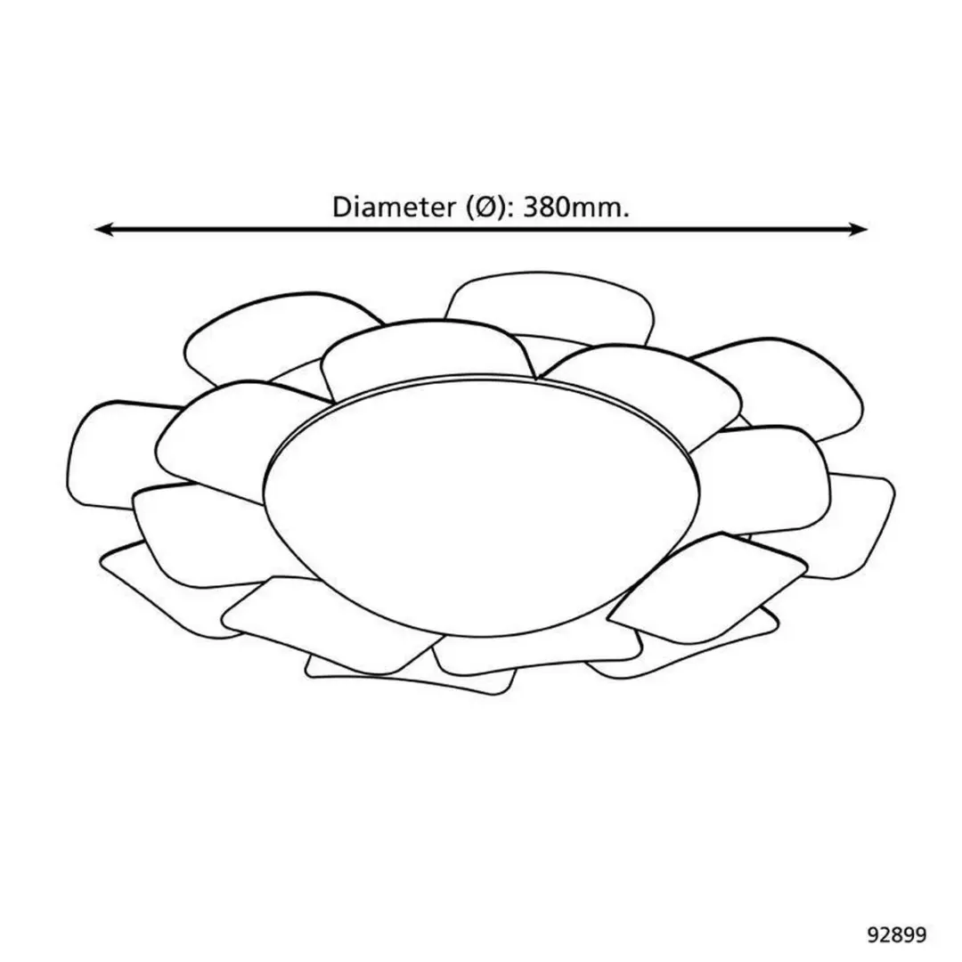 Eglo Rocletta Plafonnière 1 Licht 38cm - Wit Gelakt - afbeelding 5 van 6