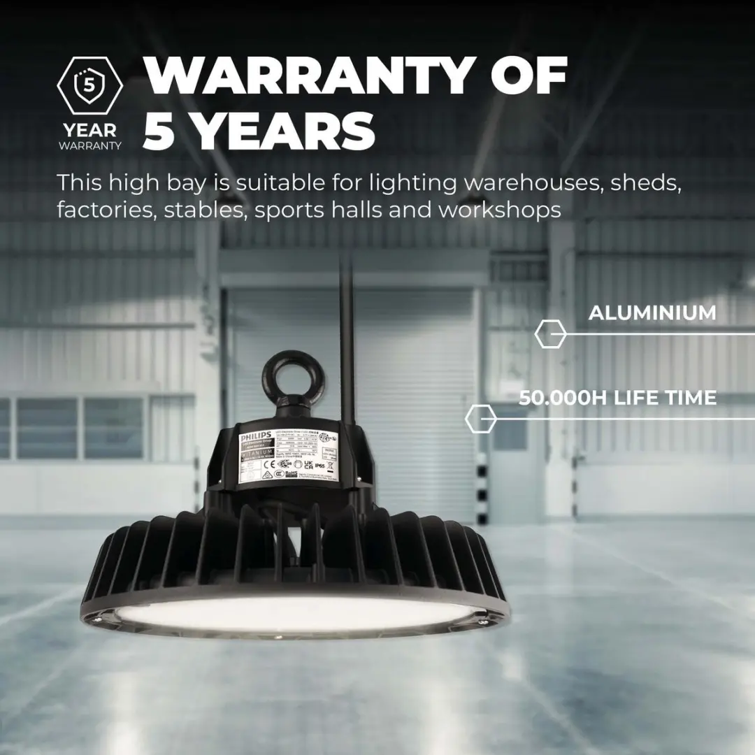 Ledvion LED High Bay Sensor 85W IP65 175lm/W - Zwart