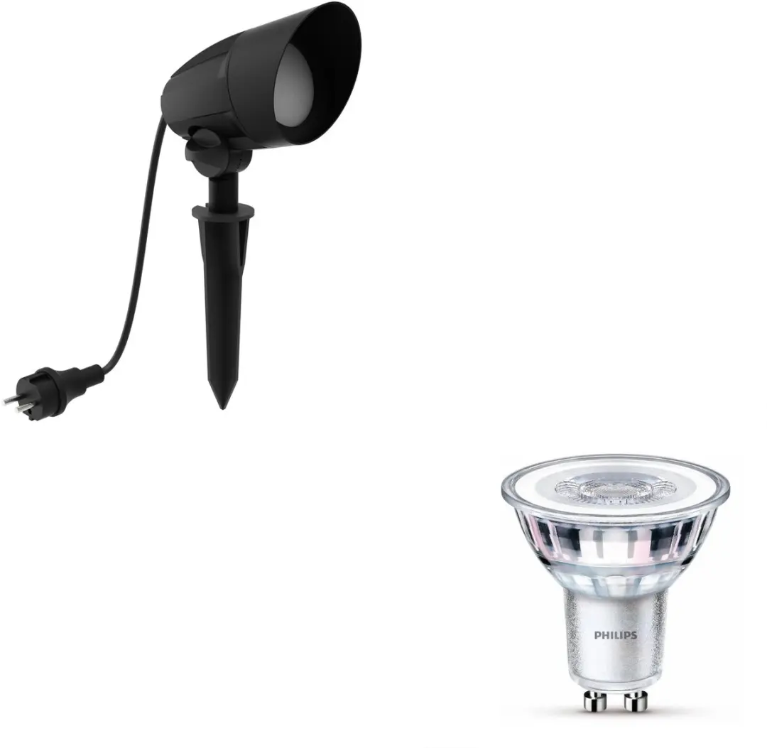 Philips Cylr Tuinspot Zwart GU10 Warmwit
