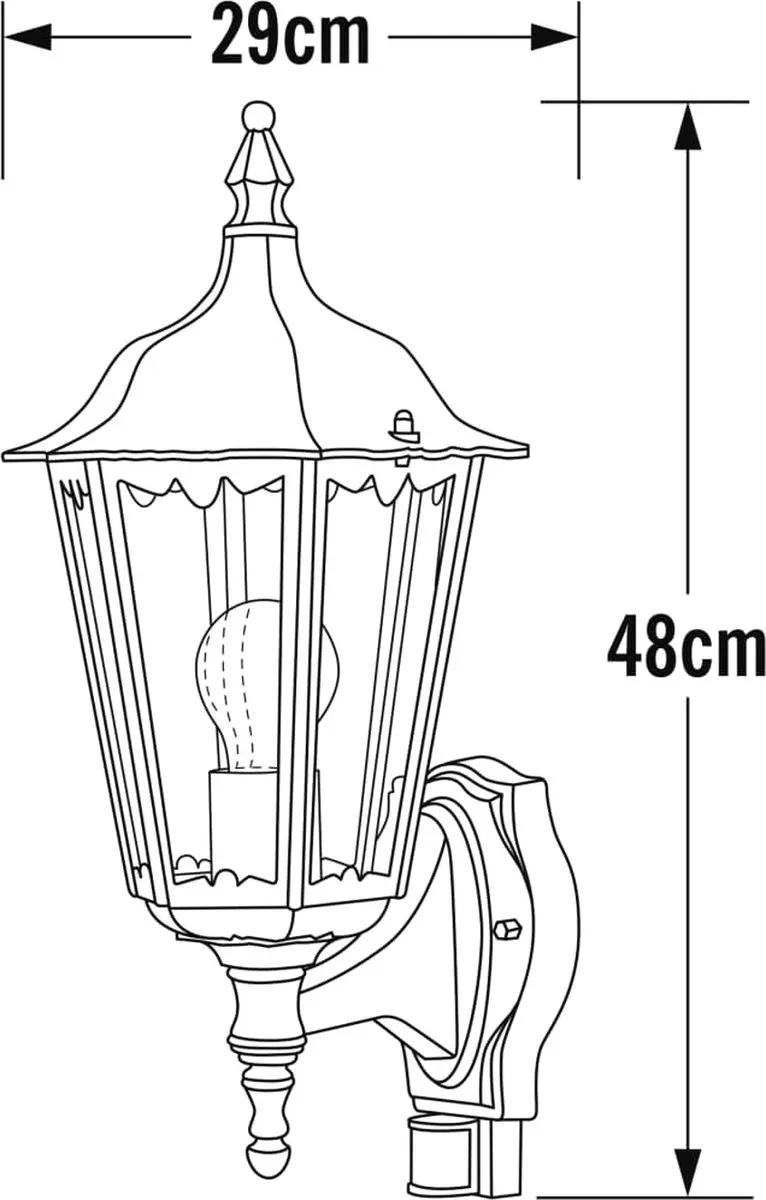 Konstsmide Firenze Wandlamp 100W E27 - 48cm Matzwart