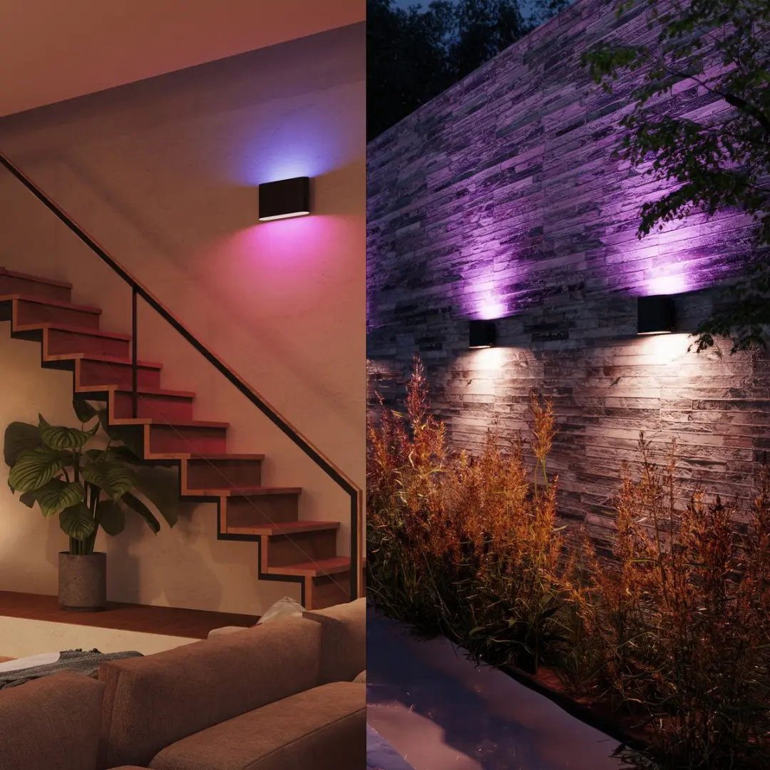 Philips Hue Dymera Wandlamp Zwart - 2 Lichtpunten - Wit & Kleur