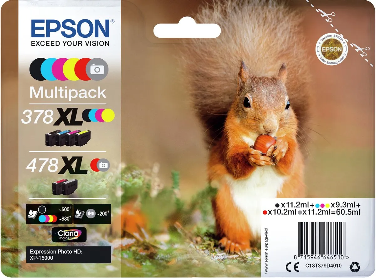 Epson Squirrel Multipack Claria Photo HD 6 XL