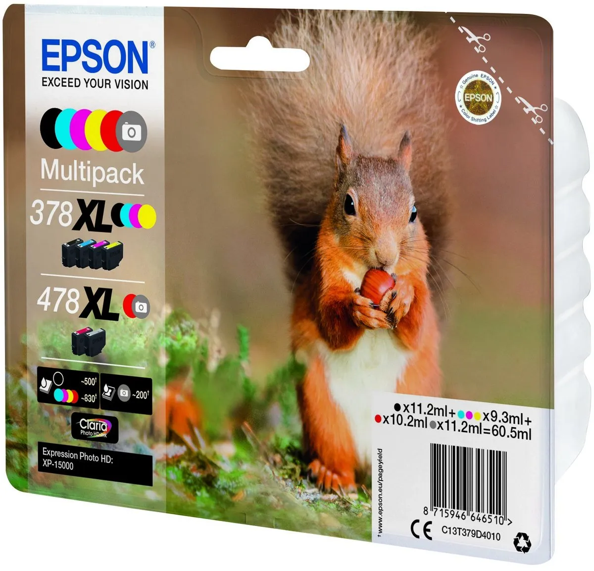 Epson Squirrel Multipack Claria Photo HD 6 XL - 350 pagina's - 6x60ml