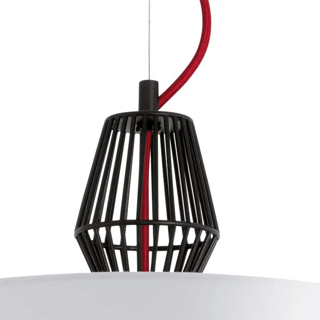 Eglo Valseno Hanglamp 1 Licht 60W - Zwart/Wit - afbeelding 6 van 6