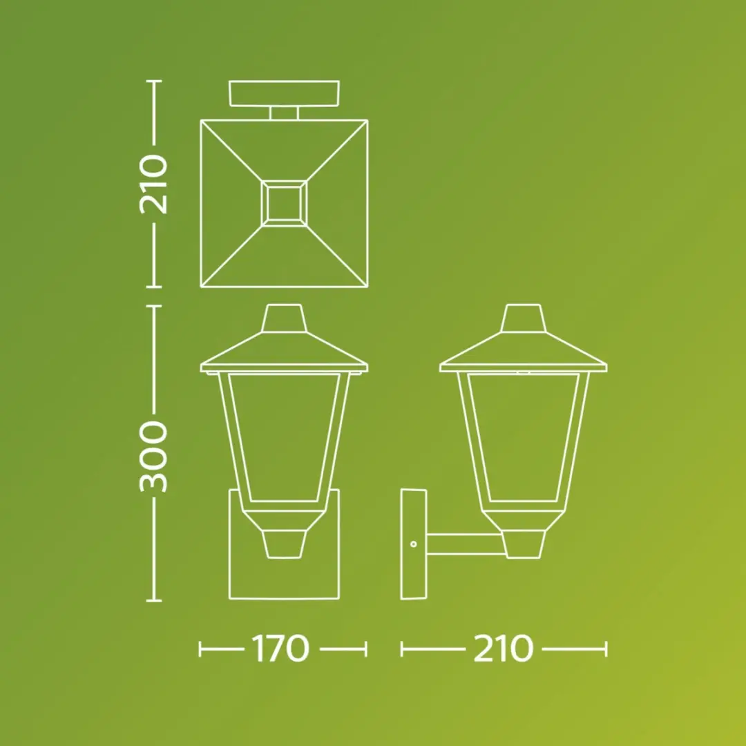 Philips Kinno Wandlamp E27 Warmwit Zwart