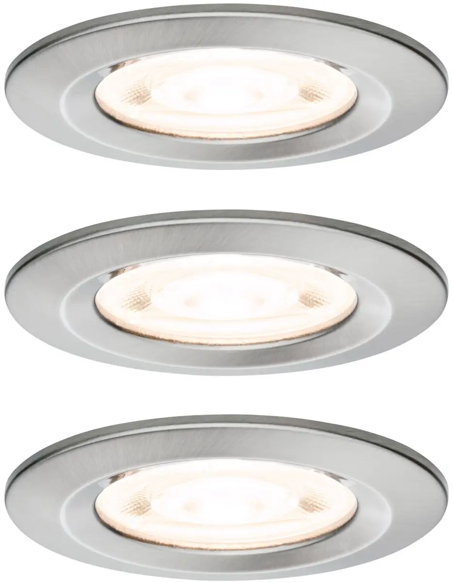 Paulmann LED-inbouwlamp Nova GU10 3x4,9W 550lm 2700K - Staal geborsteld