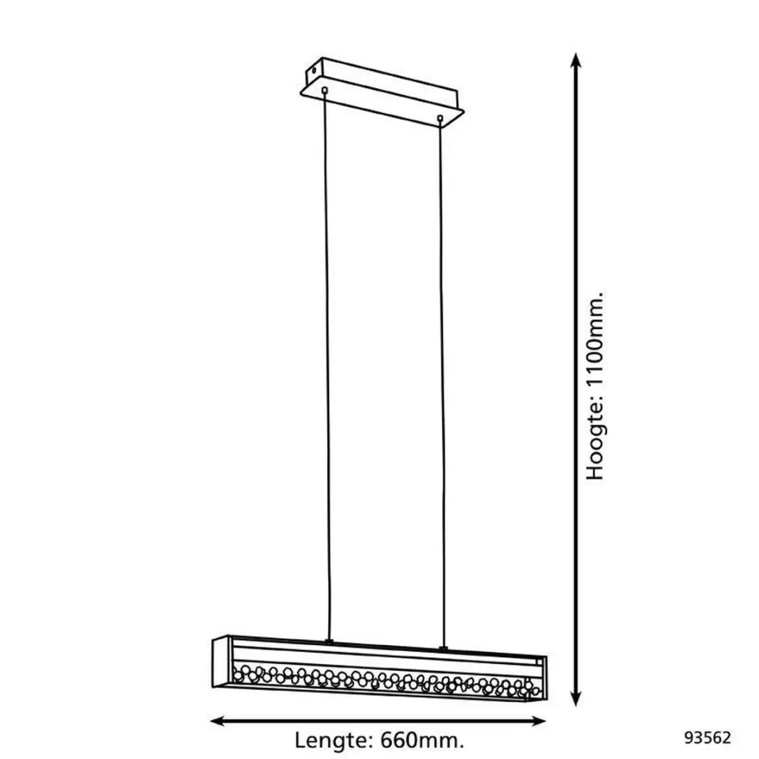 Eglo Filana Hanglamp LED 12W - Chroom/Wit - afbeelding 5 van 6