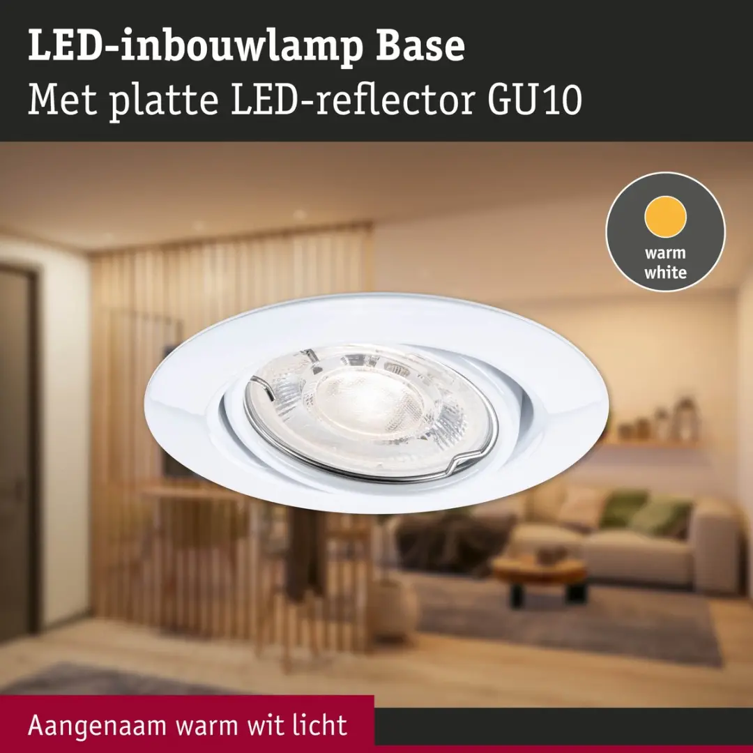 Paulmann LED Inbouwlamp Base GU10 Flat Draaibaar 4W 400lm