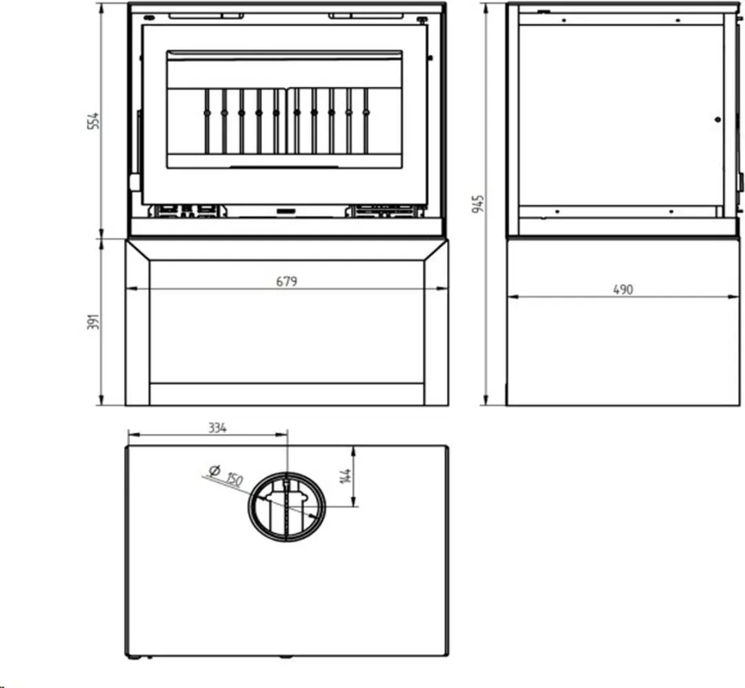 Intergard Houtkachel Fenix 679x490x945mm - Groen